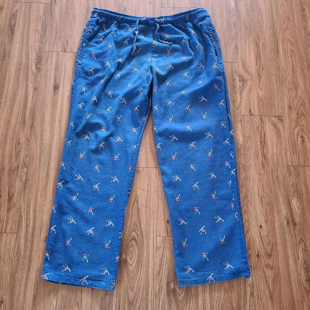 Old Navy Womens Sleep Pajamas Pants Blue Ski Print Size XL